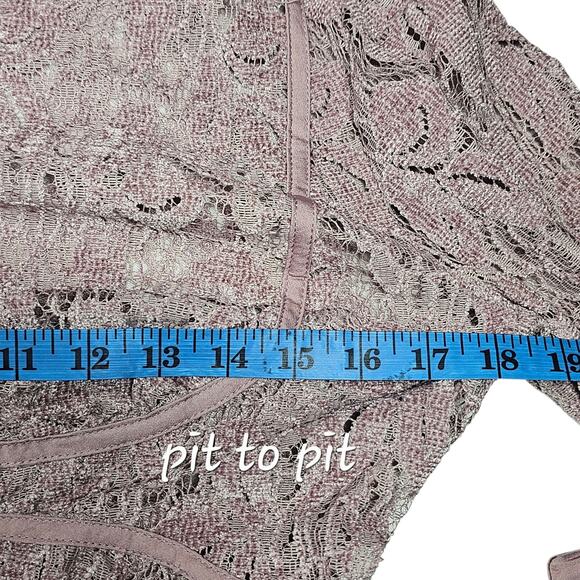 Free People Ruby Crochet Lace Mini Dress Mauve Size S * Dress ONLY - No Slip! - Picture 10 of 13